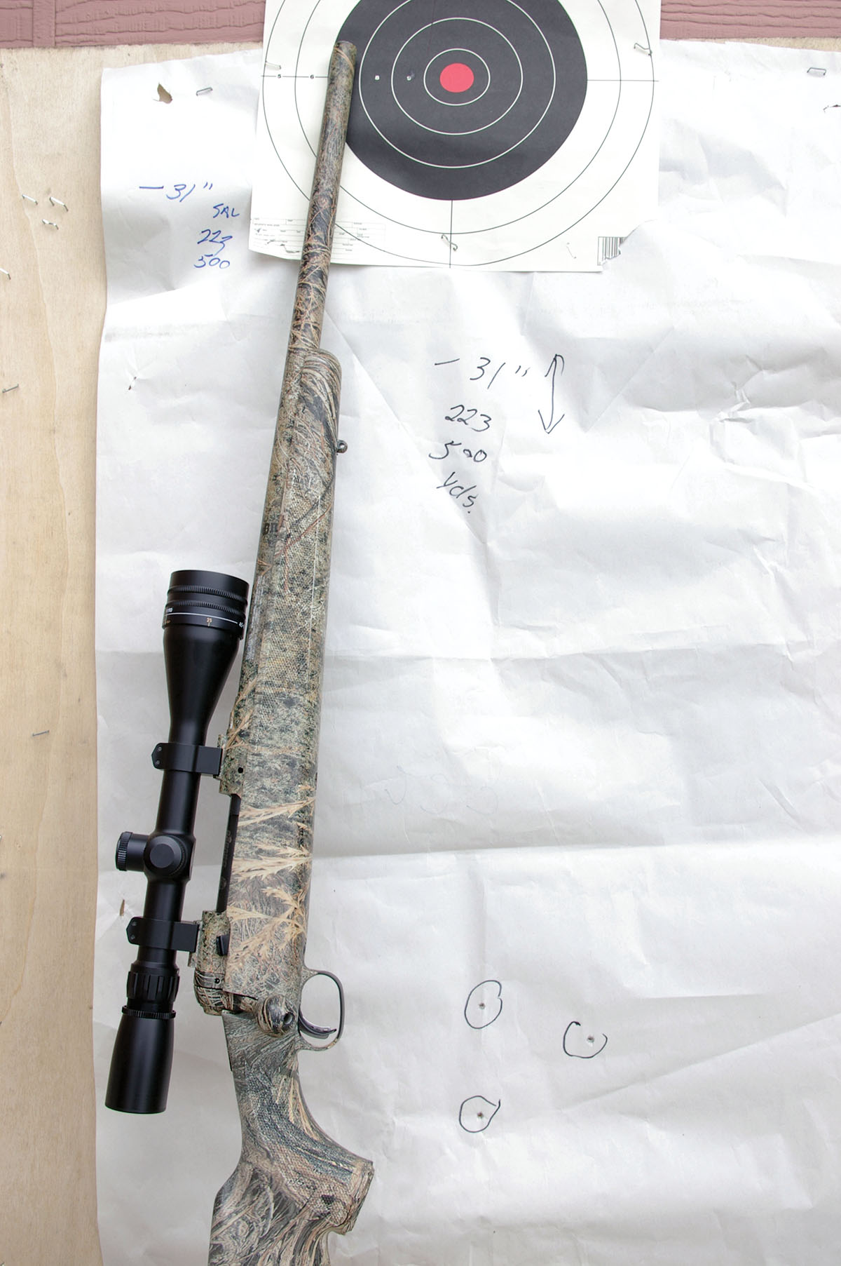 Here’s the amount a Sierra 69-grain MatchKing dropped at 500 yards when shot out of a .223 Remington. That’s pretty flat shooting, but not quite as flat as lighter bullets at higher velocity.